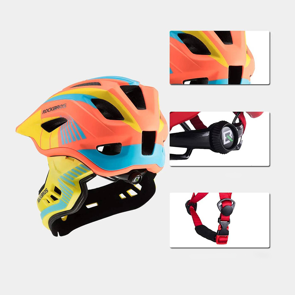 Components of the Rockbros TT-32SOYB-M children's bicycle helmet