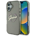 Guess IML Heart Case for iPhone 16 Plus - Black