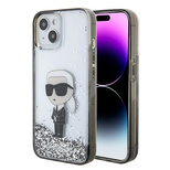 Etui Karl Lagerfeld Liquid Glitter Ikonik do iPhone 15 - przezroczyste