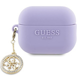 Guess GUAP23DSLGHDU AirPods Pro 2-Abdeckung lila/lila 3D-Gummi-4G-Diamant-Charm