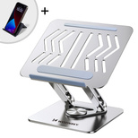 Wozinsky WRS-CPY84SS Aluminum Laptop Stand with Additional Phone Stand - Silver