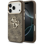 Guess 4G Big 4G Classic Logo Hülle für iPhone 17 Pro Max - Braun und Gold