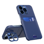 Leder Stand Case für Samsung Galaxy S23 Cover Kartenetui mit Ständer blau