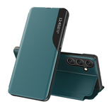 Eco Leather View Case elegant case with flap and stand function for Samsung Galaxy A36 - green