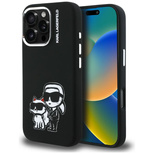 Karl Lagerfeld Silicone Karl&amp;Choupette Sketch MagSafe Case for iPhone 16 Pro Max - Black