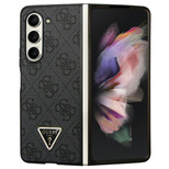 Guess Leder 4G Diamond Triangle Hülle für Samsung Galaxy Z Fold 5 – Schwarz