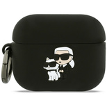 Etui Karl Lagerfeld Silicone Karl & Chaupette Head 3D na AirPods Pro 3 - czarne