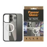 PanzerGlass ClearCase Hülle mit antibakteriellem MagSafe für iPhone 14 Pro – transparent und schwarz