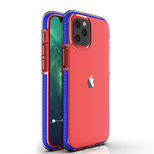 Spring Case clear TPU gel protective cover with colorful frame for iPhone 13 Pro Max dark blue