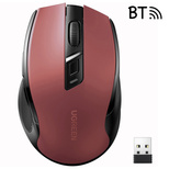 Ugreen MU006 kabellose optische Maus USB 2,4 GHz / Bluetooth 5.0 4000 DPI – rot