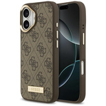 Etui Guess 4G Logo Plate MagSafe na iPhone 17 - brązowe