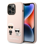 Karl Lagerfeld KLHMP14LSSKCI iPhone 14 Pro 6.1 &quot;hardcase light pink / light pink Silicone Karl &amp; Choupette Magsafe