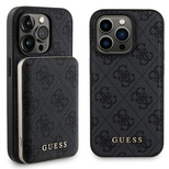 Guess 4G Metal Logo Case Set for iPhone 14 Pro Max + 5000mAh MagSafe Powerbank - Black