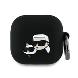 Karl Lagerfeld Silikon Karl&amp;Chaupette Head 3D Case für AirPods 4 - Schwarz