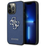 Guess GUHCP13LSA4GSBL iPhone 13 Pro / 13 6,1" niebieski/blue hardcase Saffiano 4G Metal Logo