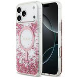 Guess Resin Bottom Glitter MagSafe Case für iPhone 17 Pro Max - Pink
