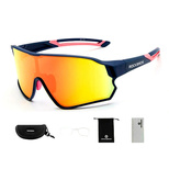 Rockbros 10134PL Polarisierte Fahrradbrille - Blau und Pink