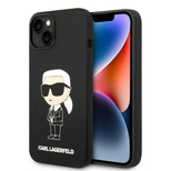 Karl Lagerfeld Silikon-Ikonik-Hülle für iPhone 14 Plus – Schwarz