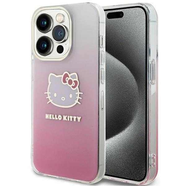 Hello Kitty IML Gradient Electrop Kitty Head case for iPhone 14 Pro Max pink