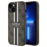 Guess 4G Printed Stripes MagSafe case for iPhone 15/14/13 - brown