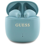 Guess słuchawki Bluetooth GUTWSJ14ESGQ    TWS + stacja dokująca turkusowy/turquoise Printed Classic Logo