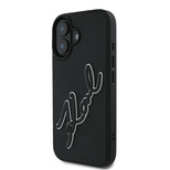 Karl Lagerfeld 3D Rubber Signature iPhone 16 Case - Black