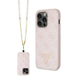 Etui Guess Crossbody 4G Metal Logo do iPhone 15 Pro - różowe