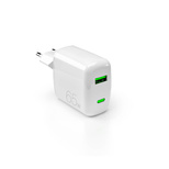 Puro 65W GaN USB-A USB-C Wandladegerät – Weiß