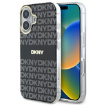 Etui DKNY Repeat Texture Pattern With Stripe na iPhone 16 - czarne