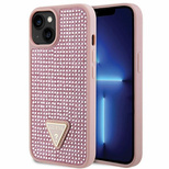 Guess GUHCP14SHDGTPP iPhone 14 6.1" pink/pink hardcase Rhinestone Triangle