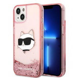 Karl Lagerfeld Glitter Choupette Head case for iPhone 14 Plus - pink