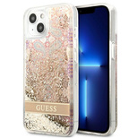 Guess GUHCP13SLFLSD iPhone 13 mini 5.4&quot; gold/gold hardcase Paisley Liquid Glitter