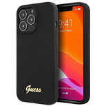 Guess GUHCP13XLSLMGBK iPhone 13 Pro Max 6,7" schwarz/schwarzes Hardcase Silikon Script Gold Logo