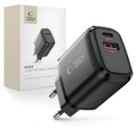 Tech-Protect NCA20 PD 20W / QC3.0 USB-A / USB-C Wandladegerät - schwarz