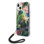 Guess GUOHCP14MHFLSB iPhone 14 Plus 6.7 &quot;blue / blue hardcase Flower Strap