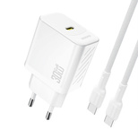 Dudao A27PCEU PD 30W GaN USB-C Wall Charger with USB-C Cable - White
