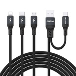 Kabel Dudao L3W USB-A/USB-C do Lightning/USB-C/MicroUSB 66W - czarny