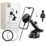 Uchwyt Samochodowy Tech-Protect mm15W-V5 Magnetic MagSafe na kokpit / szybę / kratkę nawiewu - czarny