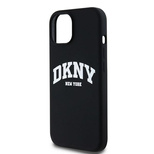 Etui DKNY Liquid Silicone White Printed Logo MagSafe na iPhone 11 / Xr - czarne