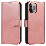 Magnet Case elegantes Case Cover Flip Cover mit Standfunktion für iPhone 14 Pro pink