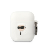 Etui Karl Lagerfeld Silicone Karl Head 3D na AirPods 1/2 - białe