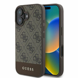 Guess 4G Bottom Stripe Hülle für iPhone 16 – braun