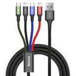 Baseus cable USB 4in1 2x Lightning / USB Type C / micro USB cable in nylon braid 3.5A 1.2m black (CA1T4-A01)