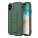 Wozinsky Kickstand Case Silicone Stand Cover for Samsung Galaxy A22 5G Dark Green