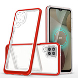 Klare 3in1 Hülle für Samsung Galaxy A12 5G Frame Gel Cover Rot