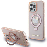 Hello Kitty Ringständer Glitzer Electrop Logo MagSafe Hülle für iPhone 15 Pro Max – Pink