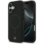 Mercedes Plain Smooth Leather MagSafe Hülle für iPhone 17 - Schwarz