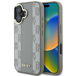 DKNY Checkered Pattern Magsafe iPhone 16 Case - Beige