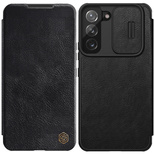 Nillkin Qin Leder Pro Case Hülle für Samsung Galaxy S22+ (S22 Plus) Kameraschutz Holster Cover Flip Case Schwarz