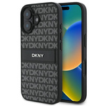 DKNY Texture Pattern Tonal Stripe Hülle für iPhone 16 – Schwarz